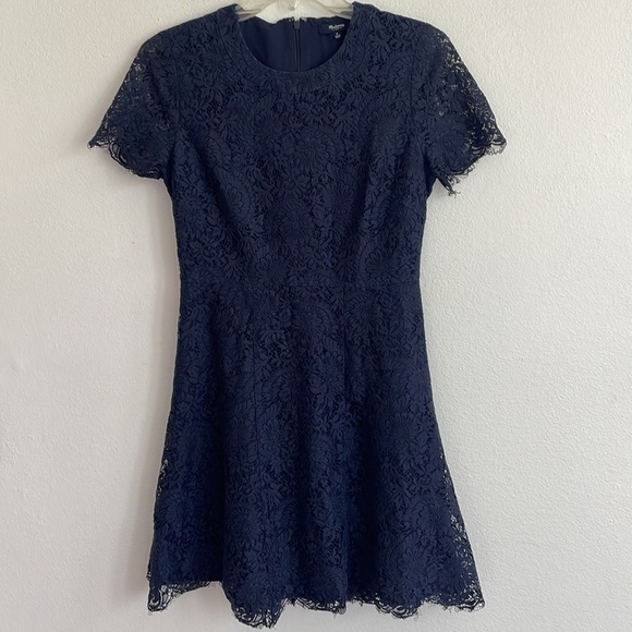 Madewell Navy Blue Lace Dress, Size 0 - Picture 2 of 6